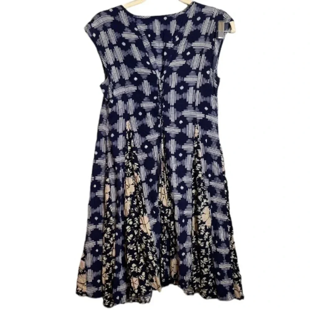 Anthropologie Dress Women’s Sz Small Maeve Indiga Patchwork Boho Corset Tassel - Picture 7 of 12